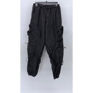 UNBRANDED Men's Black Bungee-Cord Pull-On Cargo jogger Pant SZ S